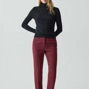 Theory Treeca Full Length Admiral Crepe Pants – Granache Red – Size 8 - NWT